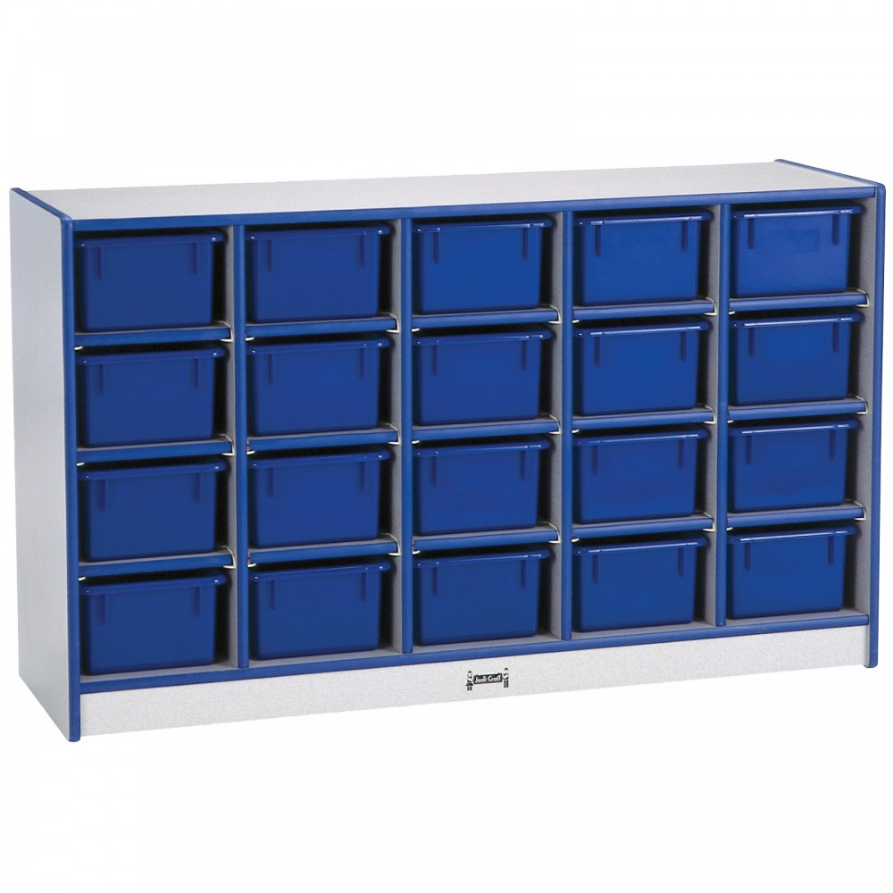 Rainbow Accents 20 Cubbie-Tray Mobile Storage - without Trays - Blue