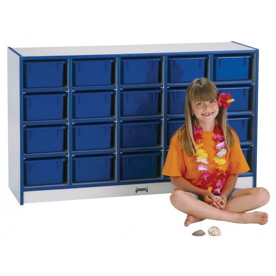 Rainbow Accents 20 Cubbie-Tray Mobile Storage - without Trays - Blue