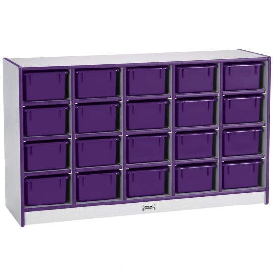 Rainbow Accents 20 Cubbie-Tray Mobile Storage - without Trays - Purple