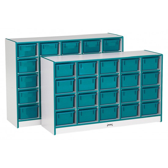 Rainbow Accents 20 Cubbie-Tray Mobile Storage - without Trays - Teal