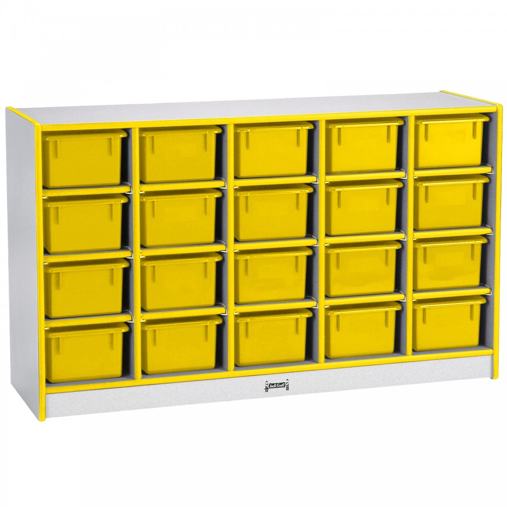 Rainbow Accents 20 Cubbie-Tray Mobile Storage - without Trays - Yellow