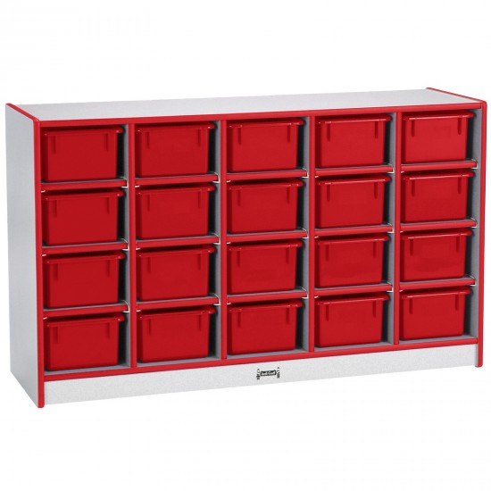 Rainbow Accents 20 Cubbie-Tray Mobile Storage - without Trays - Red