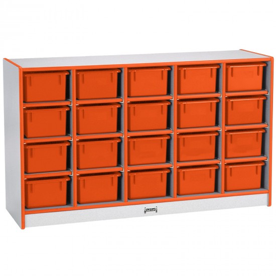 Rainbow Accents 20 Cubbie-Tray Mobile Storage - without Trays - Orange