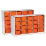 Rainbow Accents 20 Cubbie-Tray Mobile Storage - without Trays - Orange