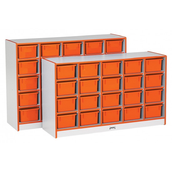 Rainbow Accents 20 Cubbie-Tray Mobile Storage - without Trays - Orange