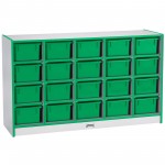 Rainbow Accents 20 Cubbie-Tray Mobile Storage - without Trays - Green