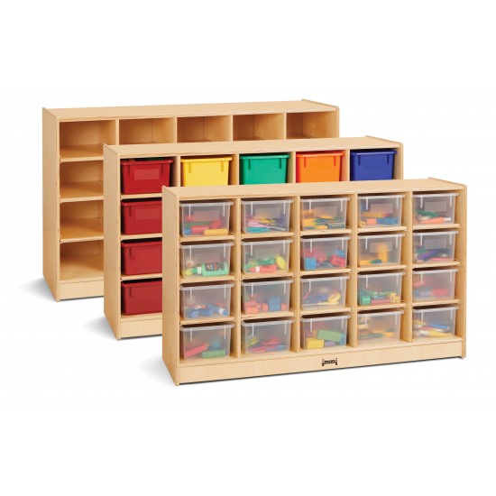 Jonti-Craft 20 Cubbie-Tray Mobile Storage - with Clear Trays