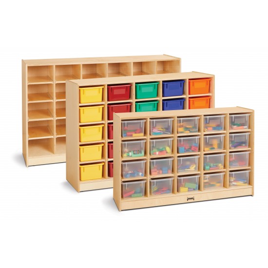 Jonti-Craft 20 Cubbie-Tray Mobile Storage - with Clear Trays