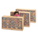MapleWave 20 Cubbie-Tray Mobile Storage - with Clear Trays