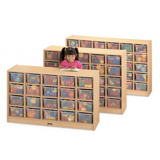 MapleWave 20 Cubbie-Tray Mobile Storage - with Clear Trays