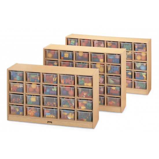 MapleWave 20 Cubbie-Tray Mobile Storage - with Clear Trays