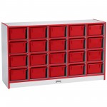 Rainbow Accents 20 Cubbie-Tray Mobile Storage - with Trays - Red