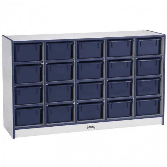 Rainbow Accents 20 Cubbie-Tray Mobile Storage - with Trays - Navy