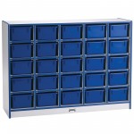 Rainbow Accents 25 Cubbie-Tray Mobile Storage - without Trays - Blue