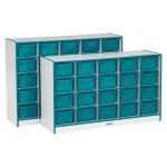 Rainbow Accents 25 Cubbie-Tray Mobile Storage - without Trays - Teal