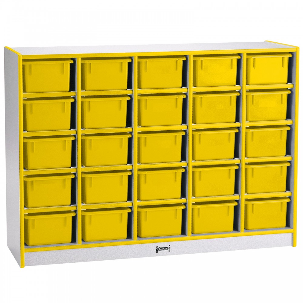 Rainbow Accents 25 Cubbie-Tray Mobile Storage - without Trays - Yellow