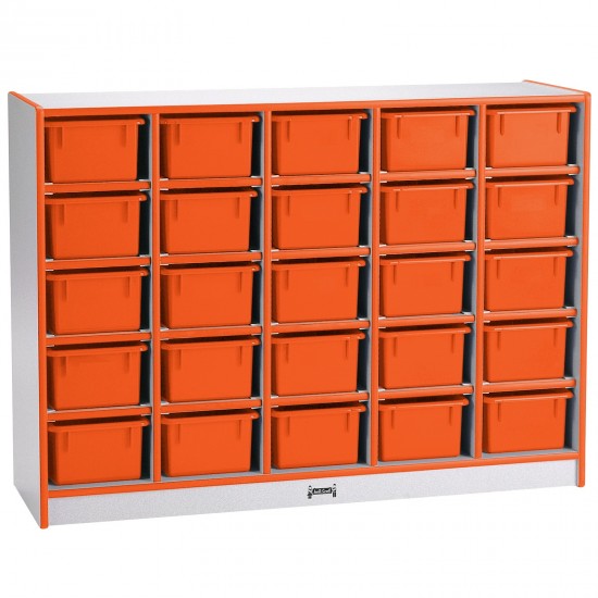 Rainbow Accents 25 Cubbie-Tray Mobile Storage - without Trays - Orange