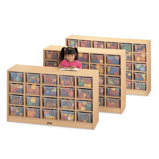 MapleWave 25 Cubbie-Tray Mobile Storage - with Clear Trays