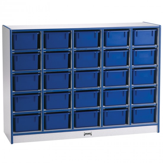 Rainbow Accents 25 Cubbie-Tray Mobile Storage - with Trays - Blue