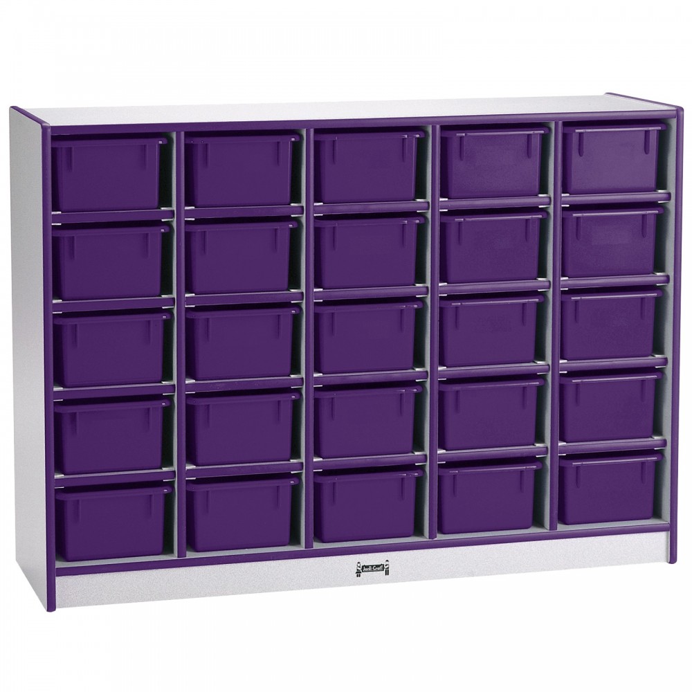 Rainbow Accents 25 Cubbie-Tray Mobile Storage - with Trays - Purple Rainbow Accents 25 Cubbie-Tray Mobile Storage - with Trays - Purple