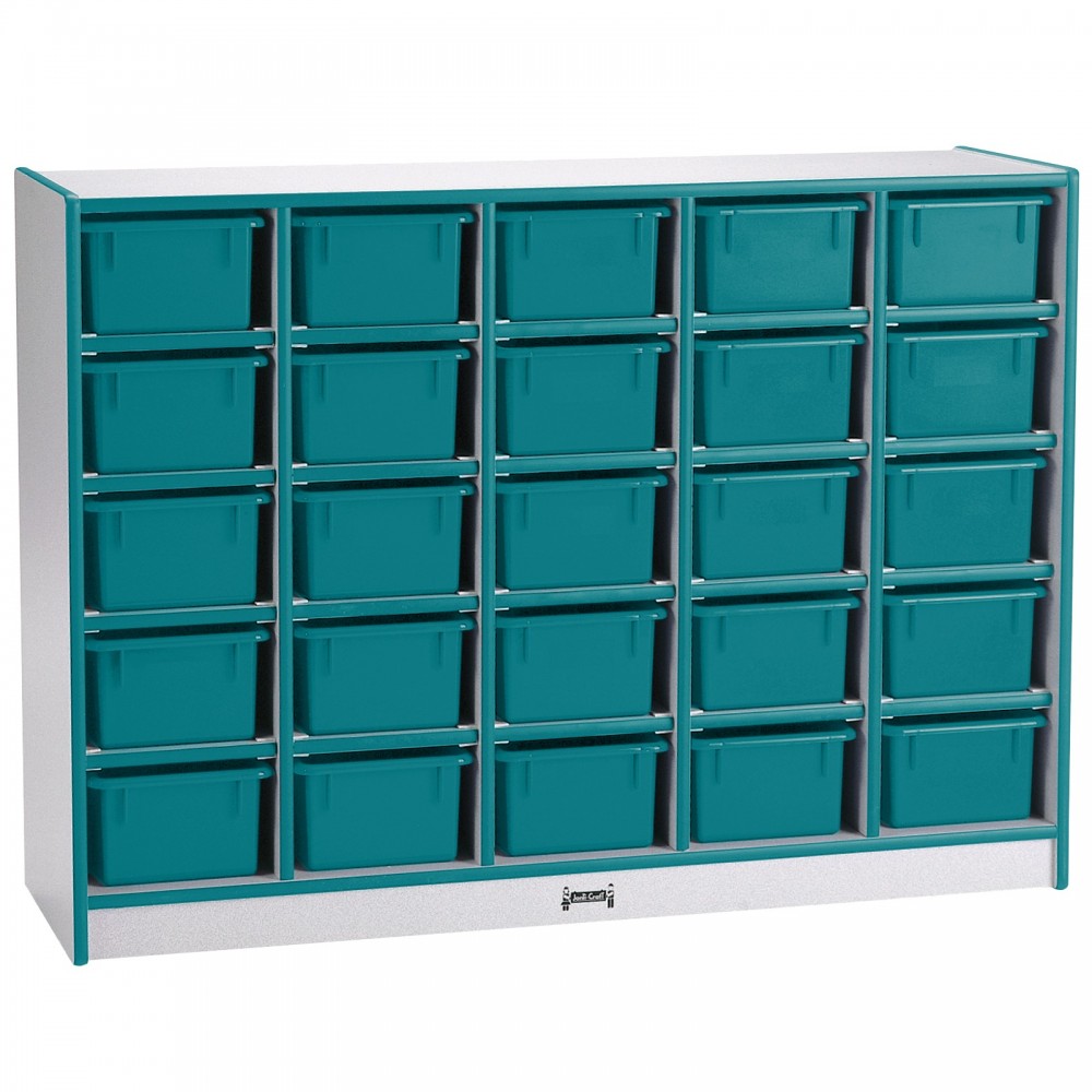Rainbow Accents 25 Cubbie-Tray Mobile Storage - with Trays - Teal Rainbow Accents 25 Cubbie-Tray Mobile Storage - with Trays - Teal