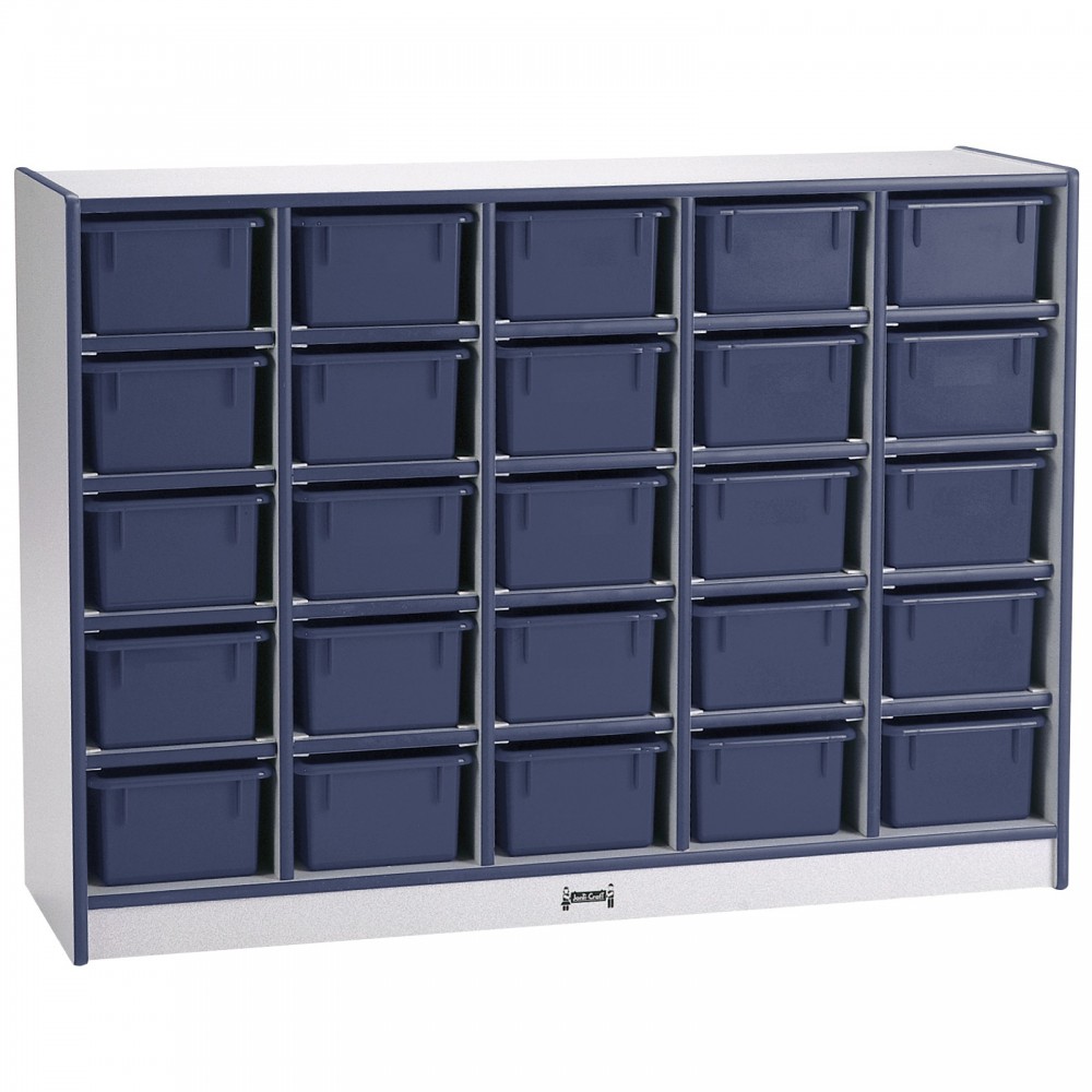 Rainbow Accents 25 Cubbie-Tray Mobile Storage - with Trays - Navy Rainbow Accents 25 Cubbie-Tray Mobile Storage - with Trays - Navy