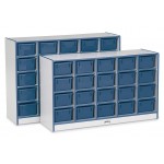 Rainbow Accents 25 Cubbie-Tray Mobile Storage - with Trays - Navy