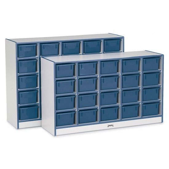 Rainbow Accents 25 Cubbie-Tray Mobile Storage - with Trays - Navy
