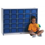 Rainbow Accents 25 Cubbie-Tray Mobile Storage - with Trays - Black