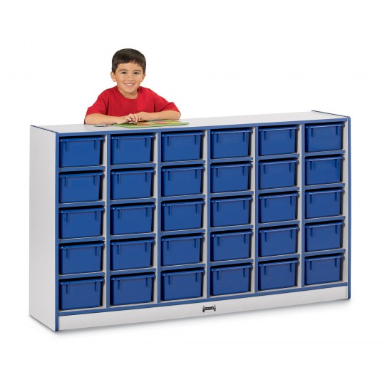 Rainbow Accents 30 Cubbie-Tray Mobile Storage - without Trays - Blue