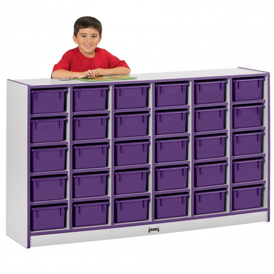 Rainbow Accents 30 Cubbie-Tray Mobile Storage - without Trays - Purple