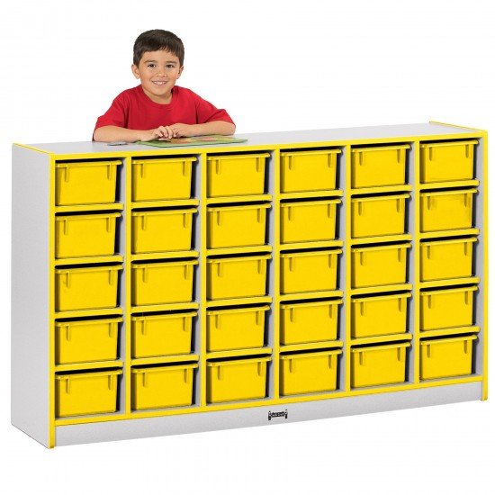 Rainbow Accents 30 Cubbie-Tray Mobile Storage - without Trays - Yellow