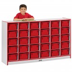 Rainbow Accents 30 Cubbie-Tray Mobile Storage - without Trays - Red