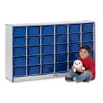 Rainbow Accents 30 Cubbie-Tray Mobile Storage - without Trays - Red