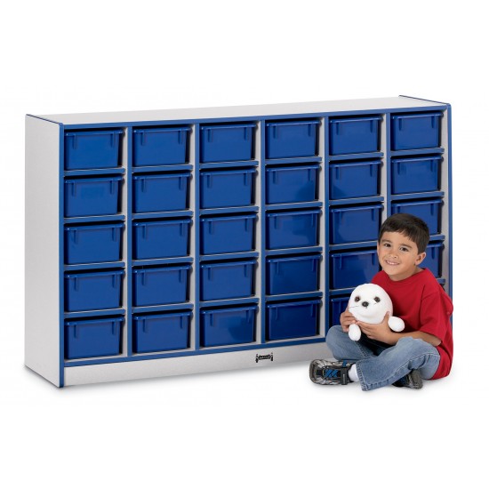 Rainbow Accents 30 Cubbie-Tray Mobile Storage - without Trays - Red
