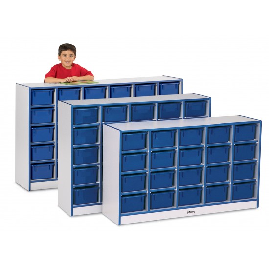 Rainbow Accents 30 Cubbie-Tray Mobile Storage - without Trays - Red