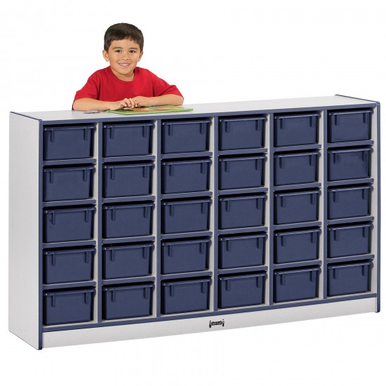 Rainbow Accents 30 Cubbie-Tray Mobile Storage - without Trays - Navy