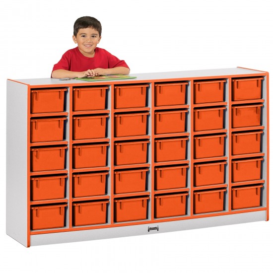 Rainbow Accents 30 Cubbie-Tray Mobile Storage - without Trays - Orange