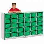 Rainbow Accents 30 Cubbie-Tray Mobile Storage - without Trays - Green