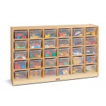 Jonti-Craft 30 Cubbie-Tray Mobile Storage - with Clear Trays