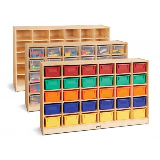 Jonti-Craft 30 Cubbie-Tray Mobile Storage - with Clear Trays