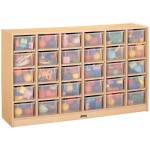 MapleWave 30 Cubbie-Tray Mobile Storage - with Clear Trays