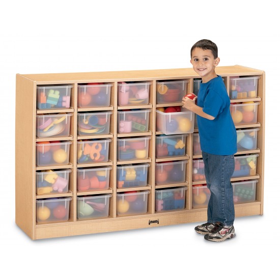 MapleWave 30 Cubbie-Tray Mobile Storage - with Clear Trays