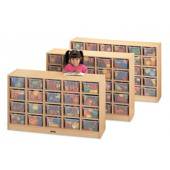 MapleWave 30 Cubbie-Tray Mobile Storage - with Clear Trays