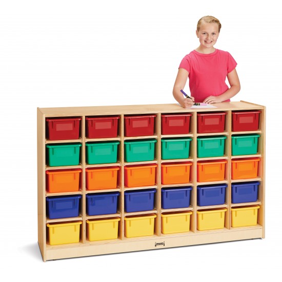 Jonti-Craft 30 Cubbie-Tray Mobile Storage - with Colored Trays