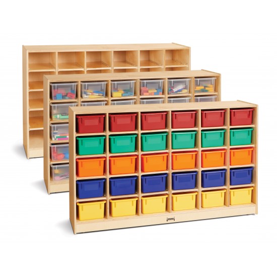 Jonti-Craft 30 Cubbie-Tray Mobile Storage - with Colored Trays