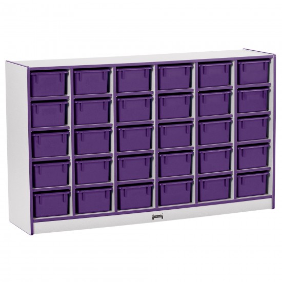 Rainbow Accents 30 Cubbie-Tray Mobile Storage - with Trays - Purple