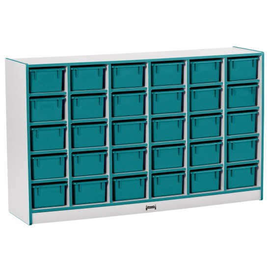 Rainbow Accents 30 Cubbie-Tray Mobile Storage - with Trays - Teal