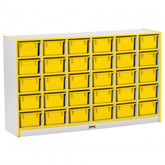 Rainbow Accents 30 Cubbie-Tray Mobile Storage - with Trays - Yellow
