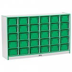 Rainbow Accents 30 Cubbie-Tray Mobile Storage - with Trays - Green